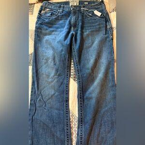 Ariat Blue and Cream Jeans with Branded Interior Print